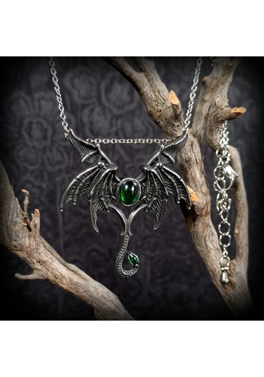 DÜKKAN DESİGN Dükkan Design Mitolojik Snake Head Dragon Kolye Gri - Siyah