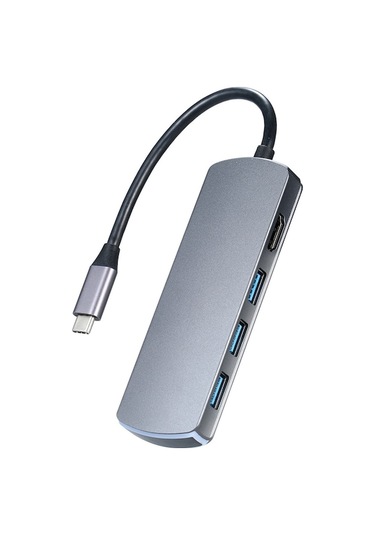 Type-c 8-in-1 Hub: 4k 30hz Hd, Pd 87w Şarj, Usb 3.0, Tf/sd Kart Okuyucu, 3.5mm Ses, Otg - Gri