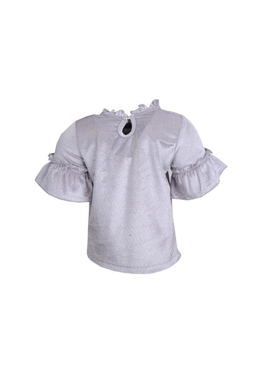 Zeyland Kız Bebek Gri Dantelli Yarım Kollu Bluz (12Ay-4Yaş) Gri
