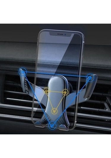 Pazly Yerçekimi Vantuzlu Evrensel Araç İçin Navigasyon Fonksiyonlu Siyah Telefon Tutucu -