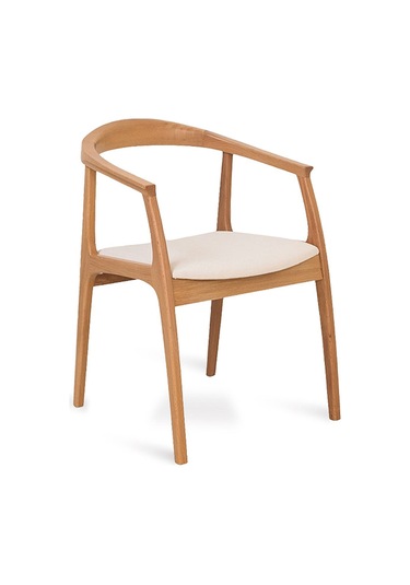 Helsinki Beyaz C Model Bohem Natural Ahşap Sandalye