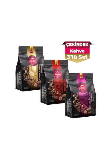 Anisah Bolivar Genoa ve Extra Aroma Espresso Çekirdek Kahve 3 x 1 KG
