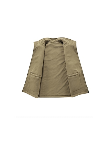 Erkekler İçin Sonbahar Ve Kış Dış Mekan Kadife Yelek Kolsuz Ceket Yeşil