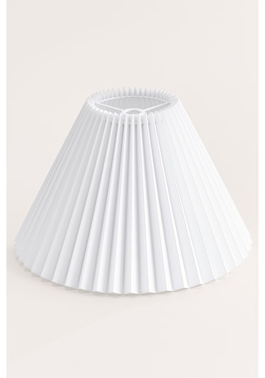 Kırma Lambader Başlığı Pileli Umbrella Kumaş Başlık Çap 36 Cm Lam11 Beyaz