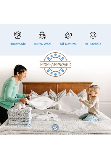 Lemestar 6 Adet Yeni Zelanda Yünü Kurutma Topu - Evcil İçecekler İçin Doğal Temizleme Ve Kurutma Aracı Açık Sarı