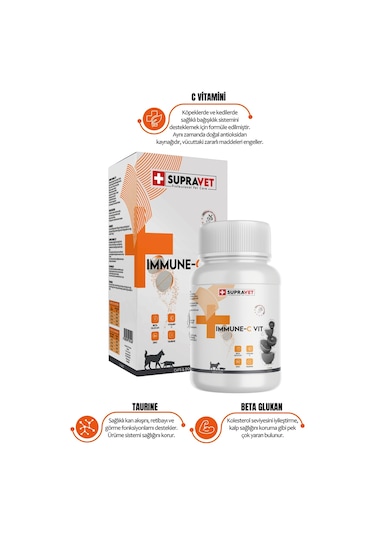 Immune C + ZİNC Kedi ve Köpek için Bağışıklık Sistemi Güçlendirici Tablet (75 Tablet)