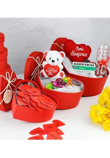 Eşe Sevgiliye En Güzel Gününüzde Romantik Kalpli Kutu Aşk Ölçer