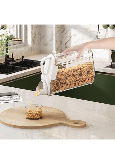 Hava Geçirmez Gıda Saklama Kapları Tahıl Dağıtıcı Tahıl Kabı Saklama Kutusu Pirinç Dağıtıcı Tahıl Dağıtıcı Mutfak Düzenleyici Açık Yeşil