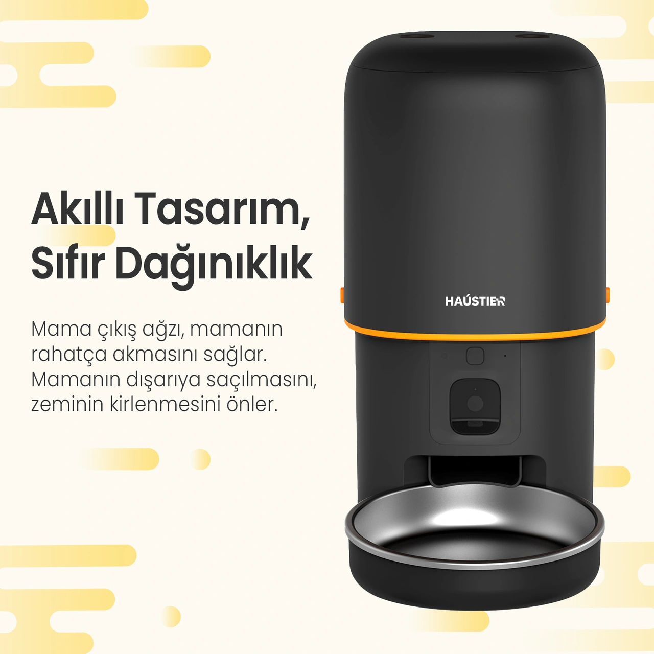 Haustier Pf05 Siyah Kameralı 1080p Fhd Akıllı Mama Kabı