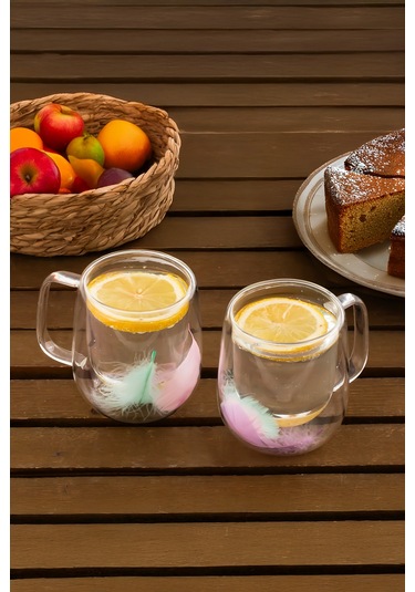 Perotti 16791 Double Feather Çift Cidarlı Kupa 2 Adet 250 Ml Şefaf