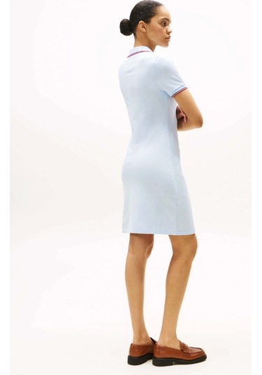 Tommy Hilfiger Kadın 1985 İkonik Şerit Detaylı Dar Kesim Polo Mavi Elbise Ww0ww45740c3q Mavi