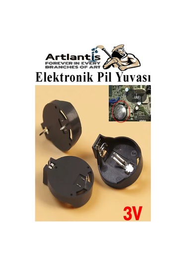Elektronik Pil Yatağı 3 Volt 3 Adet Cr2032 Cr2025 Cr2016 Para Düğme Pil Yatağı Rcb Pil Tutucu Bios Devre Kart