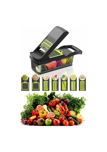 Çok Amaçlı Rende Lüx Küp Rende 13 Parça Hazneli Sebze Doğrayıcı Dicer Dilimleyici Kesici