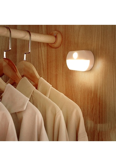 Sıcak Beyaz Hareket Sensörü Gece Lambası Aaa Akülü Lamba Kabine Depoları Mutfak Işıkları Duvar Merdiven Dolap Koridor Yatak Odası Gece Lambası Sıcak Beyaz