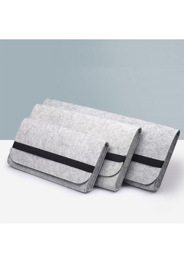 Koyu Gri Çevre Birim Çantası Bilgisayar Koruyucu Kapak Klavye Taşıma Çantası Klavye Çantası Keçe Çanta Klavye Paketi 37x17x4cm