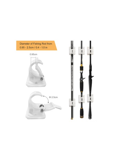 Neevoyu 10 Adet Abs Malzeme Sahte Zımbırtı Kilitli Olta Tutucu, Beyaz Renk, 4.5x3.3x4.2 Cm Ölçüleri