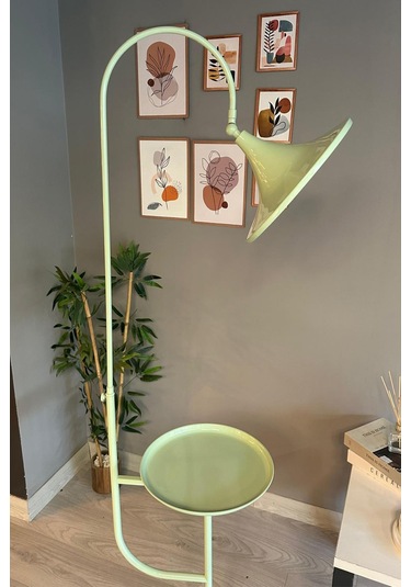 Mint Lambader Hareketli Başlık Sehpalı Modern Dekoratif Metal Oturma Odası Çalışma Odası 6966 Yeşil