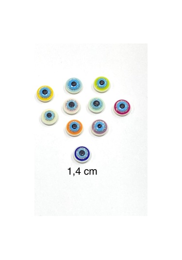 Bebek Düğmesi / Nazar Boncuğu Model 1 / 10 Adet / - Fuşya