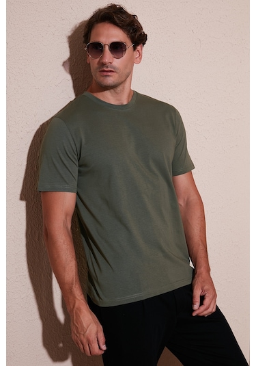 Buratti Pamuklu Regular Fit Bisiklet Yaka Erkek T Shirt 59020204 Haki