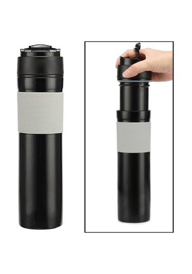 Homyl Ofis Mini Taşınabilir Fransız Basın Kahve Siyah Siyah