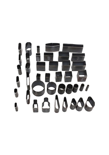 Trendooze Homyl Deri El Sanatları Seti - 39 Şekil Delik İçi Siyah Siyah