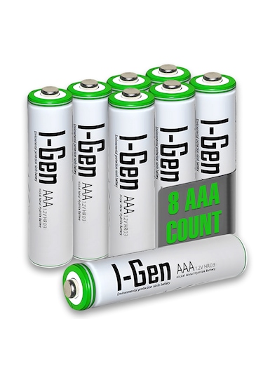I-Gen B140 8 Adet AAA 650 mAh Şarj Edilebilir İnce Kalem Pil 1.2V Ni-MH Şarjlı Pil