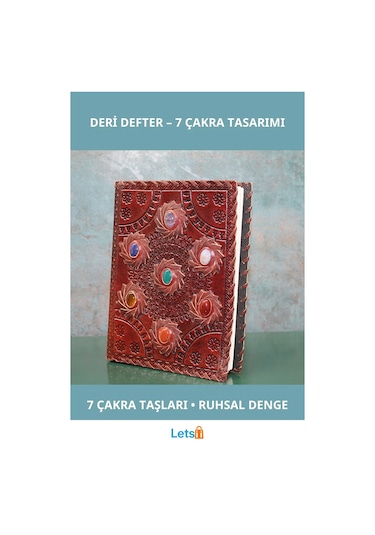 7 Çakra Taşlı Deri Defter 20x15 Cm Çok Renkli