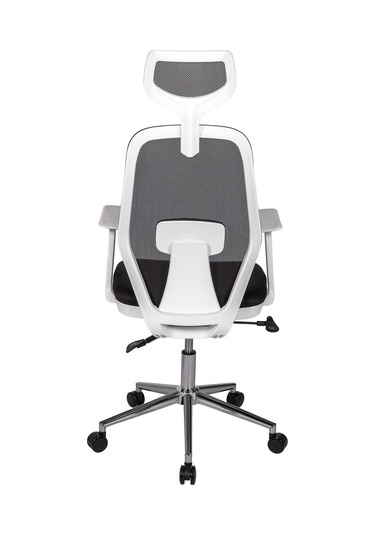 Ofisbazaar Dali Beyaz Fileli Yönetici Koltuğu Ergonomik Başlıklı Ofis Koltuğu Siyah Fileli Siyah
