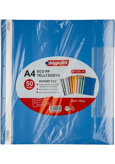Bigpoint Telli Dosya Eco Mavi 100'lü Paket