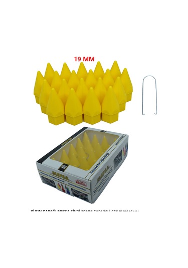 Bijon Kapağı Sivri 19 Mm Sarı 20 Li Set