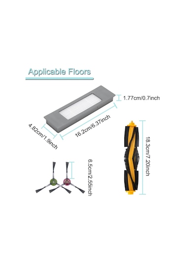 Ecovacs Deebot Ozmo T8/t8 Aivi/n8/n8 Pro Plus Robot Süpürge Ana Fırça Yan Fırça Filtresi İçin Yedek Parçalar