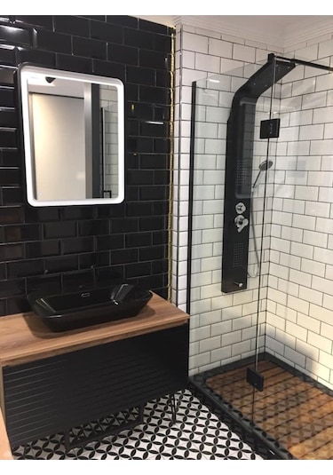 Sam Banyo Kuğu Duş Paneli Siyah