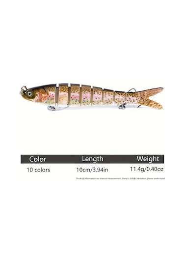 Fochsia 10'lu Paket Çok Renkli Abs Yem Balıkçılık Oltası Levrek Alabalık Morina Somon İçin