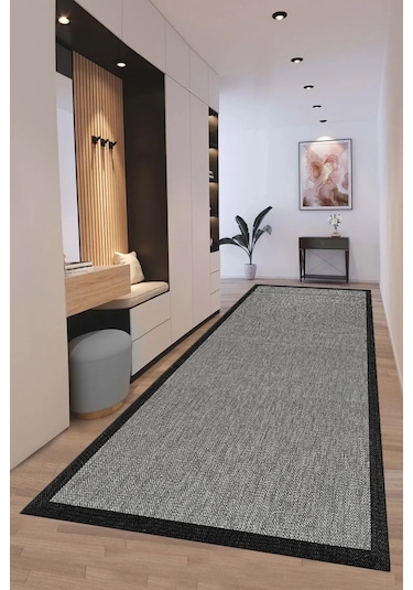 Sisal Bordürlü Jut Hasır Kaymaz Taban 1505 Siyah