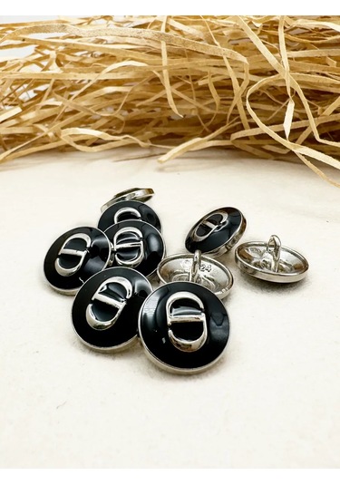 Marusina Skatulka Siyah Metal Düğmeler Dc 15 Mm 370470299