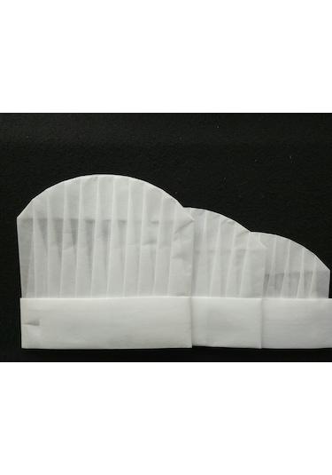 Tela Aşçı Kepi 24 Cm 10 Adet Beyaz