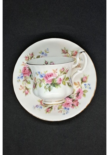 Moss Rose Vintage Türk Kahve Boyu Kahve Fincanı 2 Parça 90ml Pembe