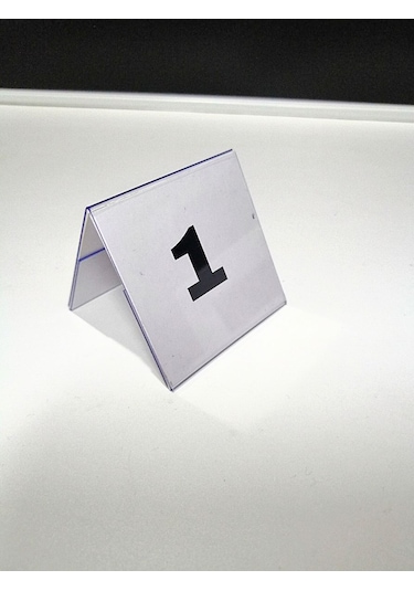 Şeffaf Etiket Pvc İsimlik Masa Numaraları Çift Yön 1-30 Arası Ayaklı Numaralar