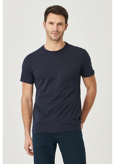 AC&Co / Altınyıldız Classics 4A4800000001LACXS Slim Fit Bisiklet Yaka Kısa Kol Pamuklu Erkek Tişört Lacivert AC&Co / Altınyıldız Classics 4A4800000001LACXS Slim Fit Bisiklet Yaka Kısa Kol Pamuklu Erkek Tişört Lacivert
