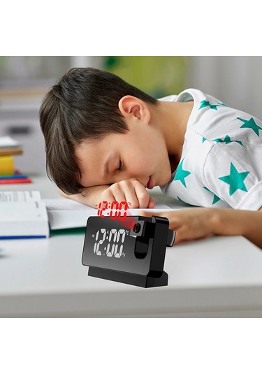 Led Dijital Çalar Saat 180 Kol Projeksiyon Çalar Saat Usb Çok Renkli