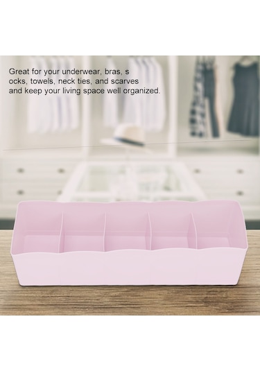 Skycity Plastik Çekmecelik Bölmeli Organizer - Çorap, Büste, Kravat, Kozmetik Saklama Kutusu - Pembe - Dayanıklı Ve Organizasyon Helper Pembe