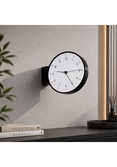 Fibrika Store Retro Modern Duvar Saati Siyah