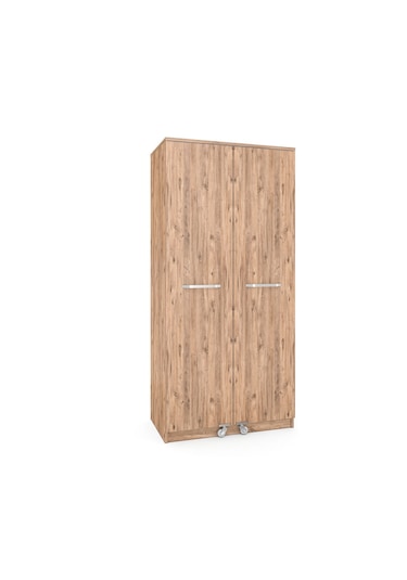 165 Derece Açılabilir 2 Kapaklı, 3 Çekmeceli, Kavanoz Raflı Kiler Ve Erzak Mutfak Dolabı Atlantik Çam