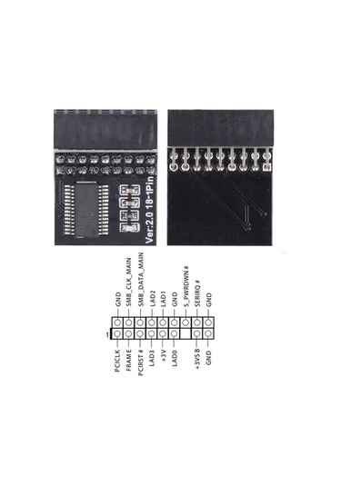 Pazly Asrock Anakart Uyumlu 18pin Lpc Tpm2.0 Güvenlik Modülü - Windows 11 Testli, Güvenli Şifreleme Siyah