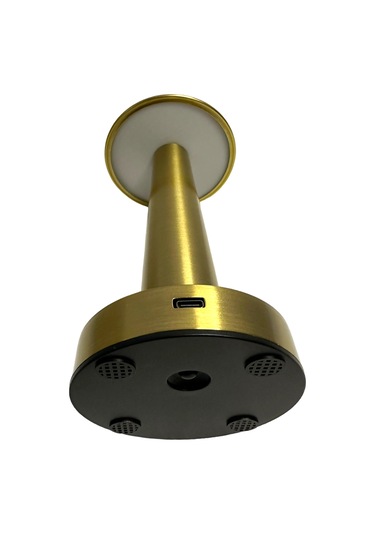 Dekoratif Şarjlı Dokunmatik Led Masa Lambası Şapka Model Gold