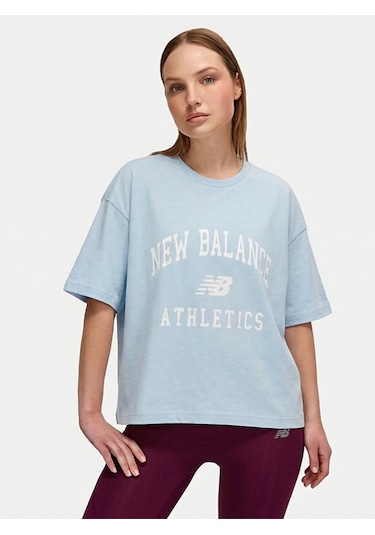 Kadın Nb Lifestyle Women Tshirt Wnt1402-dus Mavi