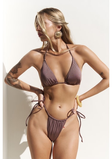 Mai Collection Mai Studios Co. Cahya Bağlamalı Kahve Bikini Altı Kahve