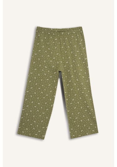 Defacto Beli Lastikli Desenli Pijama Altı-fall İn Love F7561ax25augn762 Yeşil