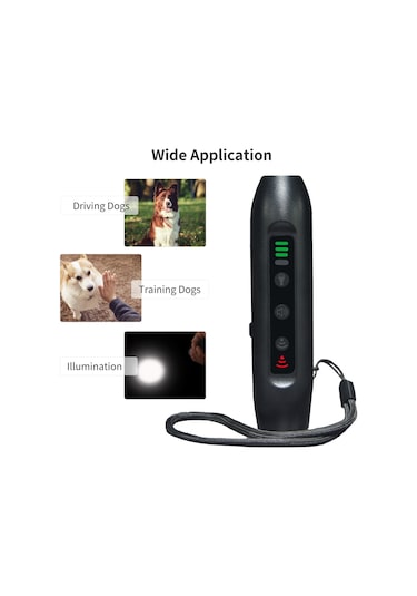 Hallow Ultrasonik Köpek Kovucu 3 Modlu Akıllı Yüksek Parlaklıklı Siyah