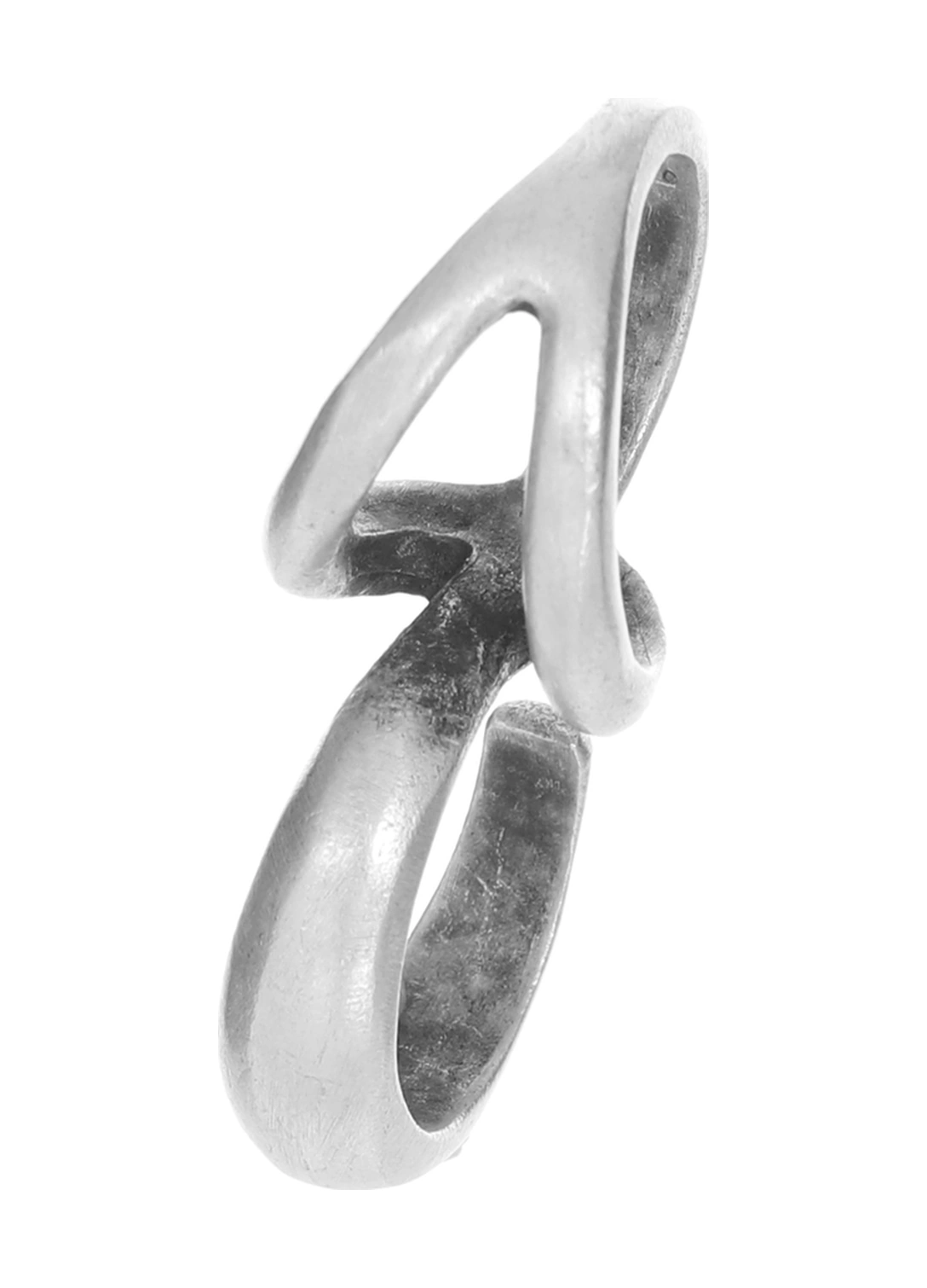 Labalaba Kadın İki Parmak Tasarım Yüzük Antik Gümüş